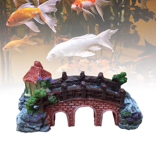 Rockery and Bridge Aquarium Decoration: Fish Tank Landscaping Ornament