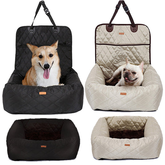 2-in-1 Pet Dog Carrier & Car Seat Pad: Multi-Purpose Folding Pet Bed & Car Mattress