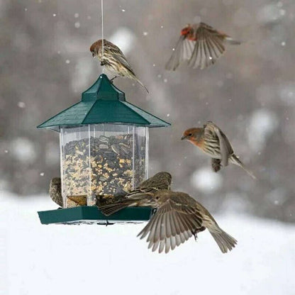 Waterproof Hanging Bird Food Box: Durable Outdoor Feeder