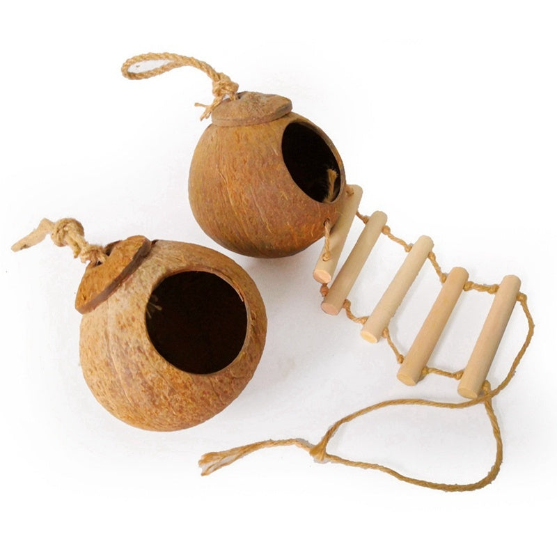 Natural Coconut Shell Bird Nest: Eco-Friendly Hanging Bird House