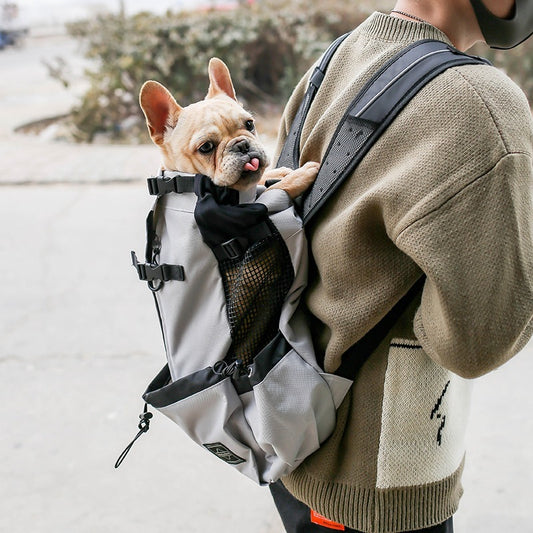 Double Shoulder Dog Carrier Backpack: Portable Travel Bag for Pets