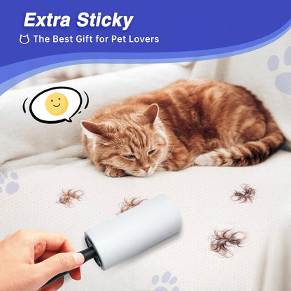 Rainbean Extra Sticky Lint Rollers: Pet Hair Remover with 6 Refills and 2 Upgrade Handles