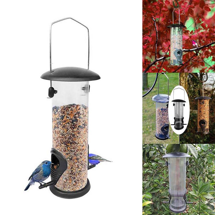 Outdoor Hanging Bird Feeder: Automatic Portable Parrot Feeder