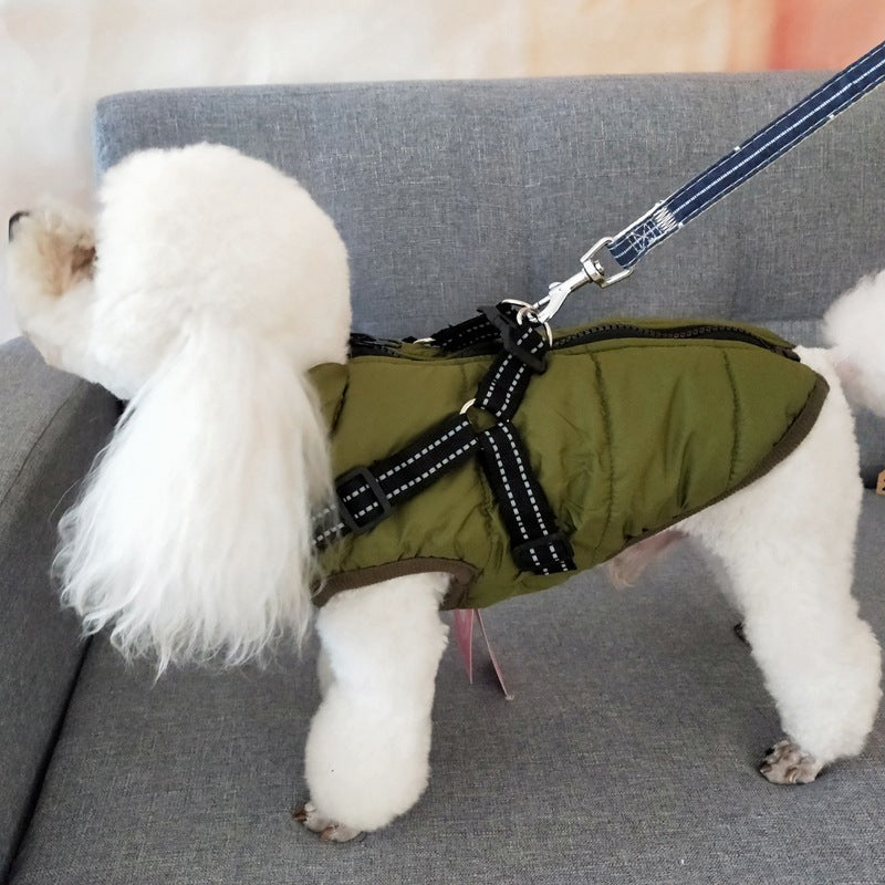 Waterproof Winter Dog Coat with Harness: Warm Jacket for Small to Large Dogs