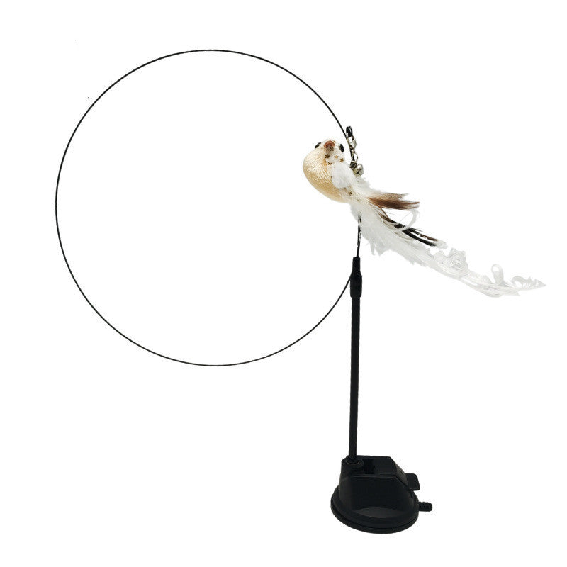 FeatherPlay Cat Stick: Long Rod with Steel Wire Feather for Interactive Fun