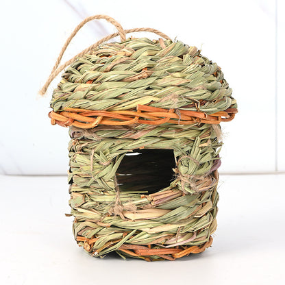 Hand-Woven Straw Bird Nest: Creative Handicraft Bird Cage