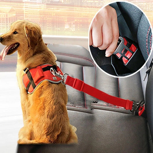 Adjustable Pet Car Seat Belt: Safety Harness Lead Clip for Dogs & Cats