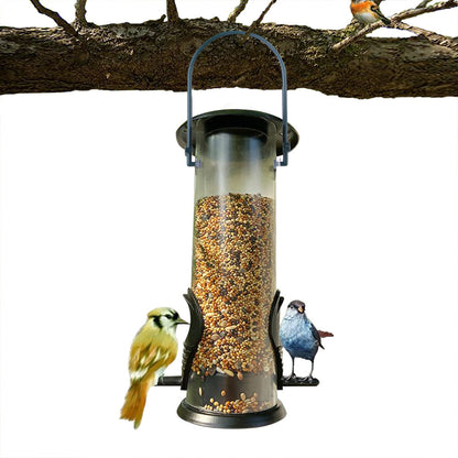 Hanging Garden Bird Feeder: Outdoor Plastic Food Dispenser