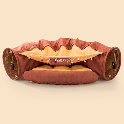 Fold-n-Play Collapsible Cat Tunnel: Durable & Washable