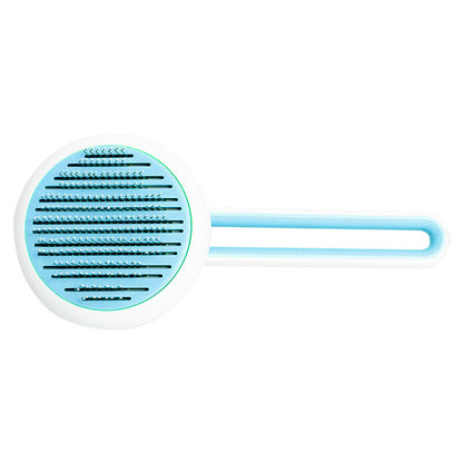 AutoMassage Pet Hair Remover: Round Grooming Brush for Dogs & Cats