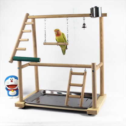 Bird Training Stand: Desktop Playground with Swing & Climbing Ladder