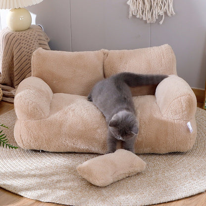 Luxury Plush Cat Bed: Winter Warm Nest for Small & Medium Dogs and Cats