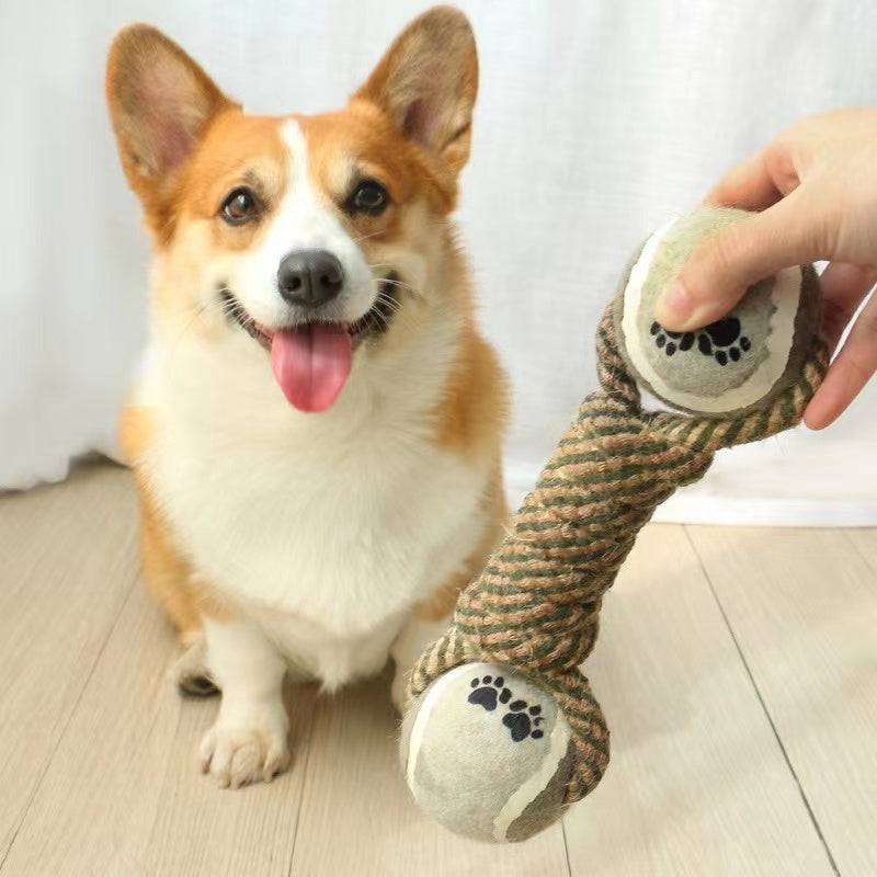 Interactive Cotton Rope Dog Toys: Chew Ball and Tug Toy for Small & Large Dogs