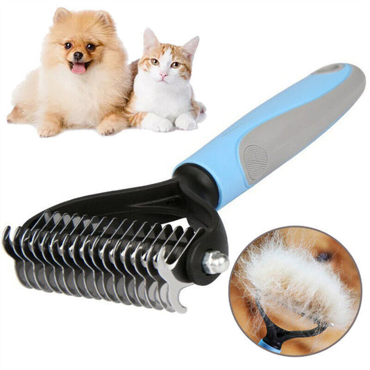 Double-Sided Grooming Brush for Dogs & Cats: Deshedding and Dematting Tool