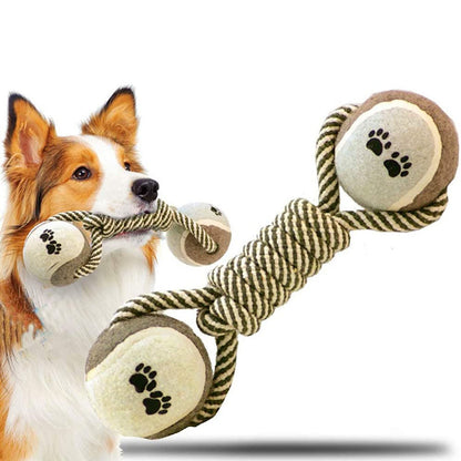 Interactive Cotton Rope Dog Toys: Chew Ball and Tug Toy for Small & Large Dogs