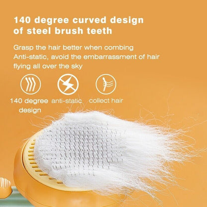 Pet Pumpkin Brush: Self-Cleaning Grooming Brush for Dogs & Cats