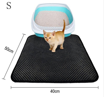 DoubleLayer Litter Mat: Trapping Cat Litter Box Mat for Clean Home