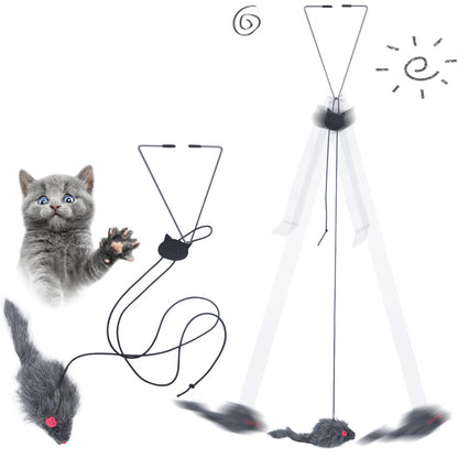 Telescopic Mouse Toy: Hanging Door Interactive Play for Cats