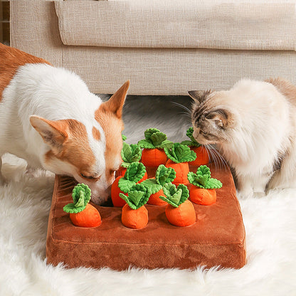 Carrot Plush Chew Toy: Durable Snuffle Mat for Dogs & Cats