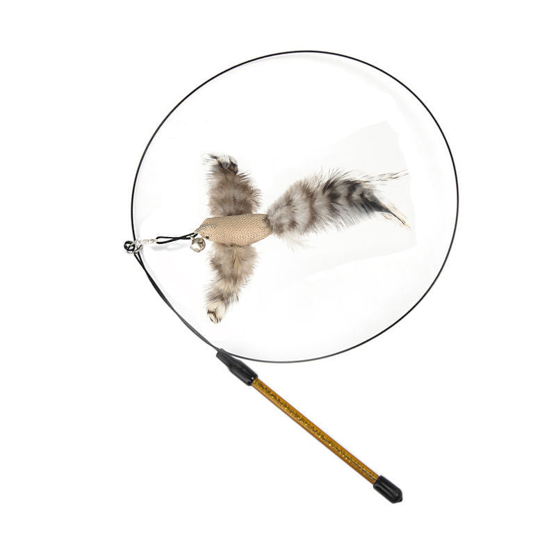 FeatherPlay Cat Stick: Long Rod with Steel Wire Feather for Interactive Fun