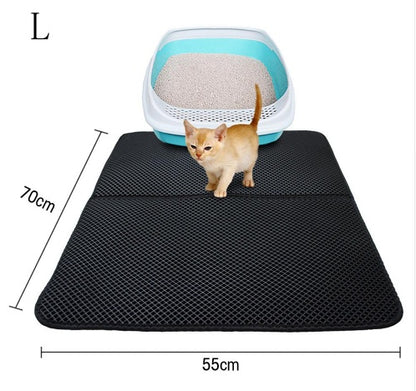 DoubleLayer Litter Mat: Trapping Cat Litter Box Mat for Clean Home