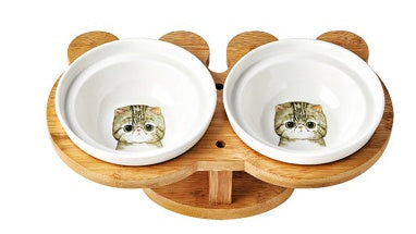 ElegantCeramic Pet Bowl: Stylish Feeding Dish for Cats & Dogs