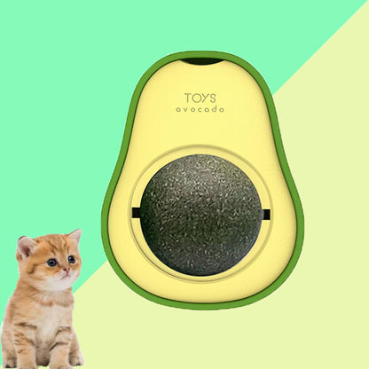 Avocado Catnip Toy: 360° Rotating Self-Healing Cat Toy