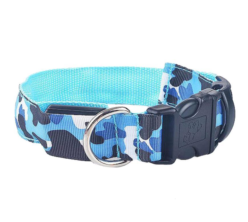 Luminous Camouflage Dog Collar: Glow-in-the-Dark Pet Safety Collar