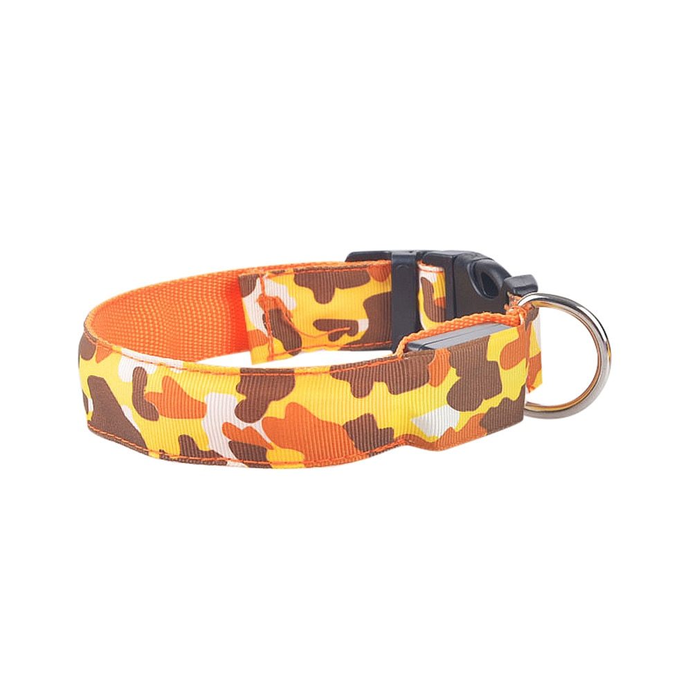 Luminous Camouflage Dog Collar: Glow-in-the-Dark Pet Safety Collar