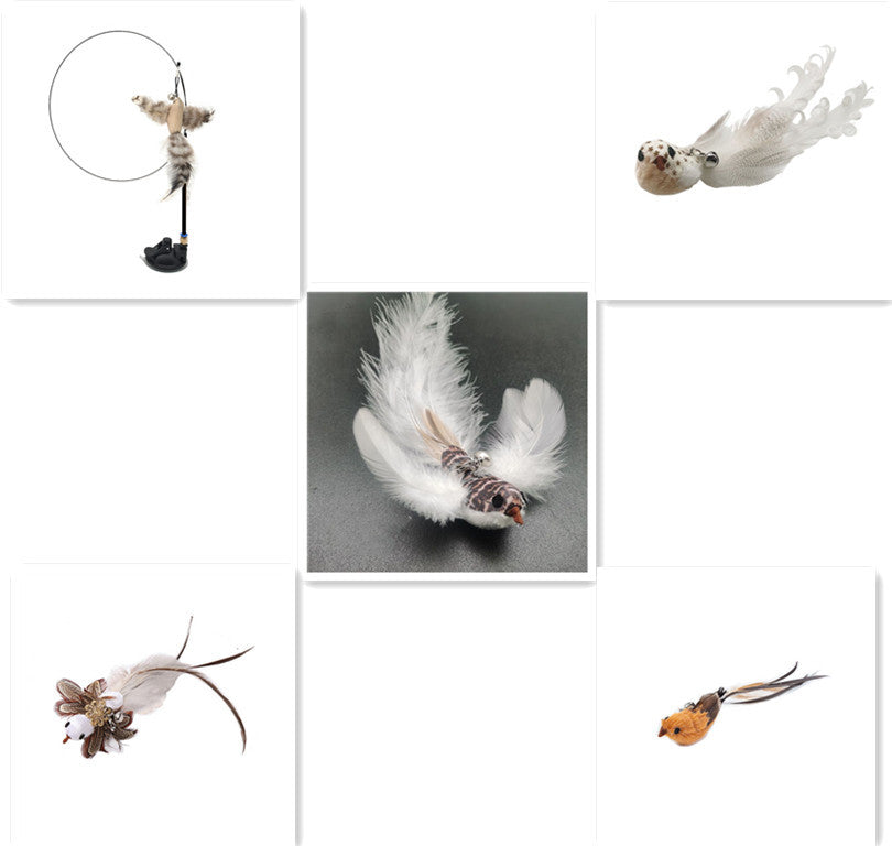 FeatherPlay Cat Stick: Long Rod with Steel Wire Feather for Interactive Fun