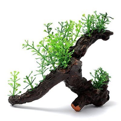 Artificial Wood & Aquatic Plant Decoration: Aquarium Simulation Ornament