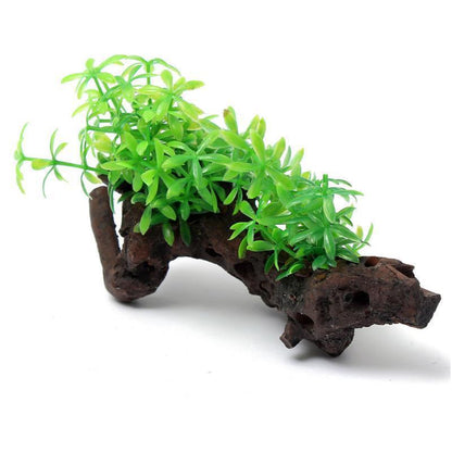 Artificial Wood & Aquatic Plant Decoration: Aquarium Simulation Ornament