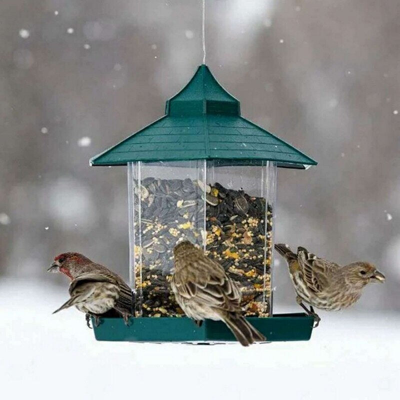 Waterproof Hanging Bird Food Box: Durable Outdoor Feeder