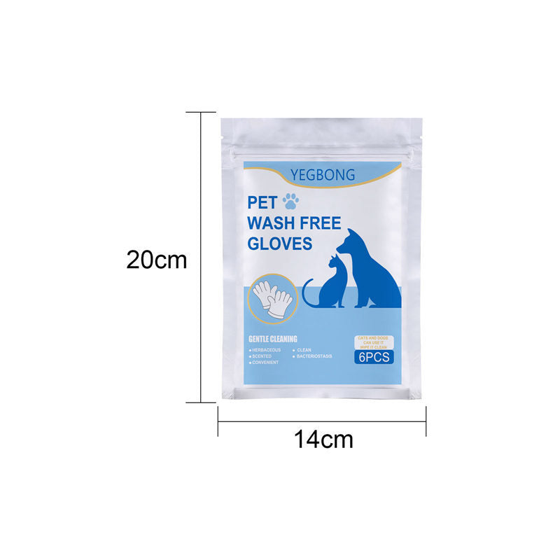 No-Bath Pet Cleaning Gloves: Non-Woven Disposable Grooming Gloves for Cats & Dogs