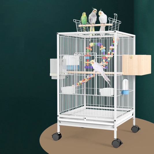 Parrot Bird Cage Set: Includes Feeder, Toy, Grass Nest & Breeding Box