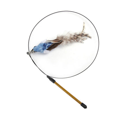 FeatherPlay Cat Stick: Long Rod with Steel Wire Feather for Interactive Fun