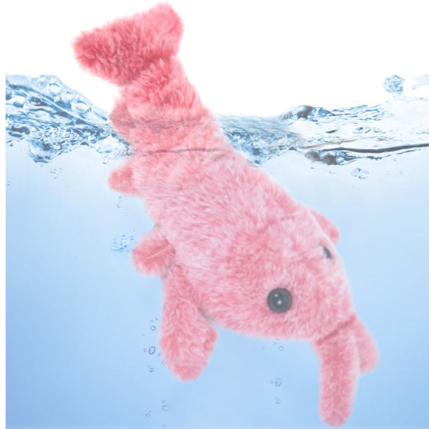 JumpingShrimp Electric Cat Toy: USB Charging, Realistic Lobster Plush