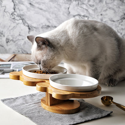 ElegantCeramic Pet Bowl: Stylish Feeding Dish for Cats & Dogs