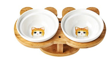 ElegantCeramic Pet Bowl: Stylish Feeding Dish for Cats & Dogs