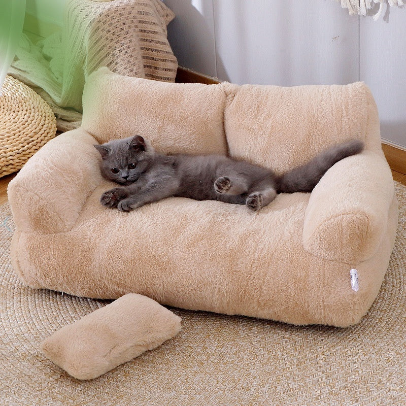 Luxury Plush Cat Bed: Winter Warm Nest for Small & Medium Dogs and Cats