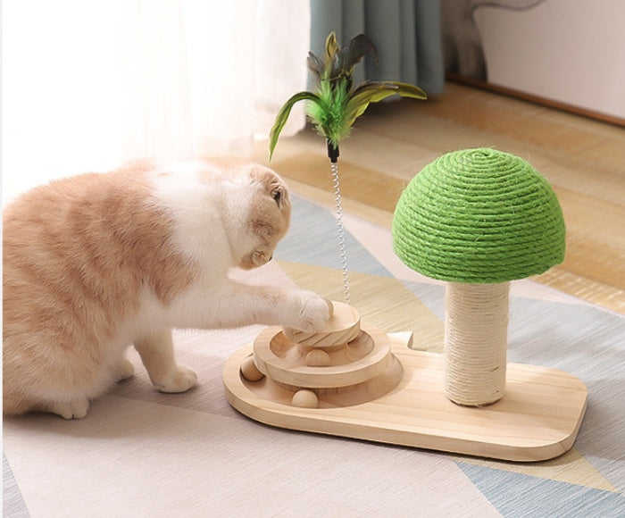 ClawPlay Cat Tree: Double Sisal Ball Scratching Post