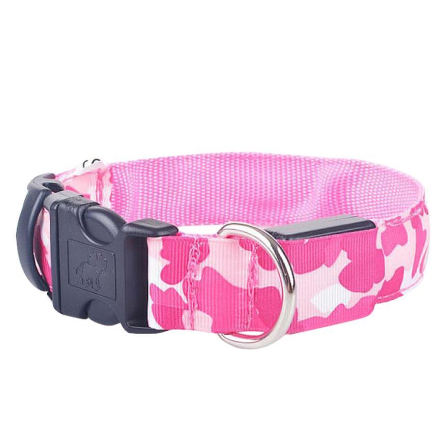 Luminous Camouflage Dog Collar: Glow-in-the-Dark Pet Safety Collar