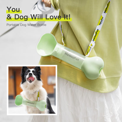 Mewoofun 2-in-1 Portable Dog Water Bottle & Feeder: Leak-Proof Travel Bottle with Poop Bag