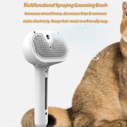 MistGroom Self-Cleaning Pet Comb: Hair Remover Brush with Built-In Humidifier for Dogs