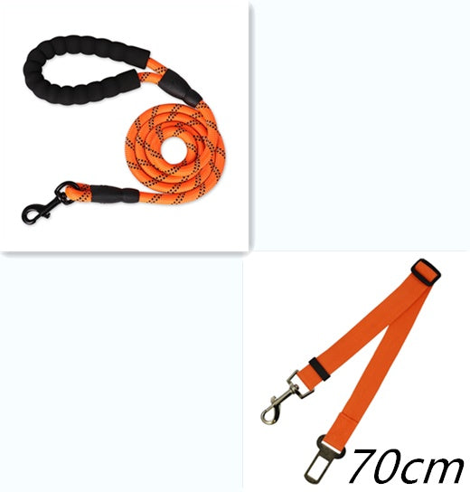 Reflective Nylon Dog Leash: Walking & Training Rope for Small, Medium & Large Dogs