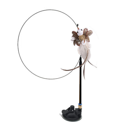 FeatherPlay Cat Stick: Long Rod with Steel Wire Feather for Interactive Fun