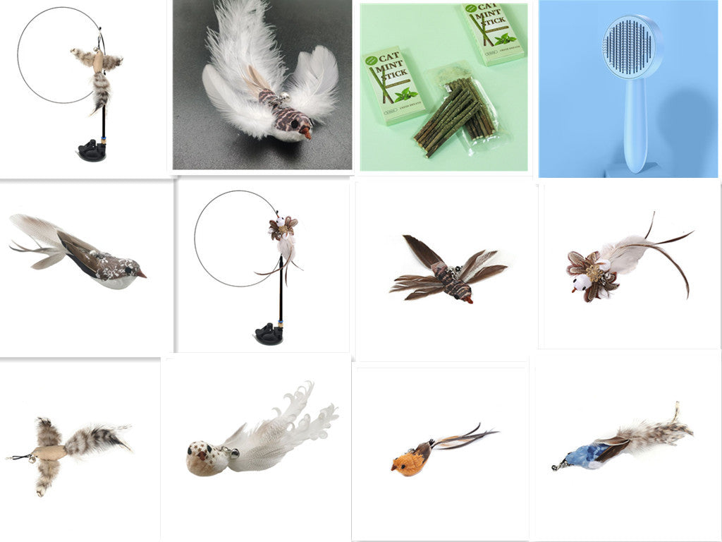 FeatherPlay Cat Stick: Long Rod with Steel Wire Feather for Interactive Fun