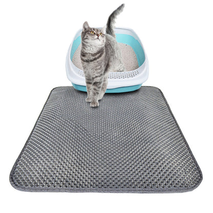 DoubleLayer Litter Mat: Trapping Cat Litter Box Mat for Clean Home