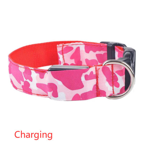 Luminous Camouflage Dog Collar: Glow-in-the-Dark Pet Safety Collar