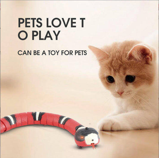 SmartSensing Snake Toy: USB Charging Electric Interactive Toy for Cats & Dogs